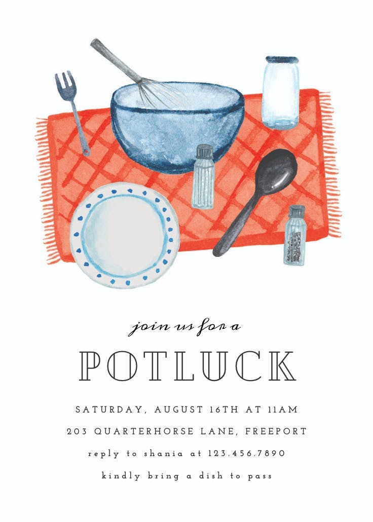 Good food - potluck invitation